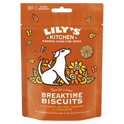 Lily's Kitchen Breaktime Biscuits Bagt Hundekiks med Banan & Peanutbutter - DATOVARER